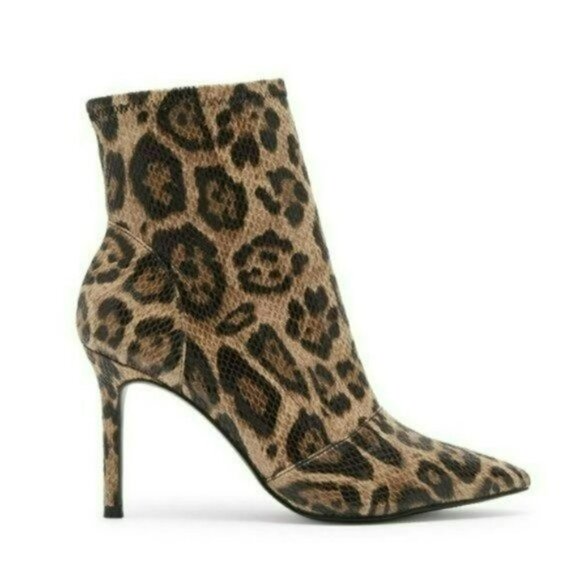 NWT Charles By Charles David Leopard Embossed Stretch Heel Booties - Picture 2 of 8